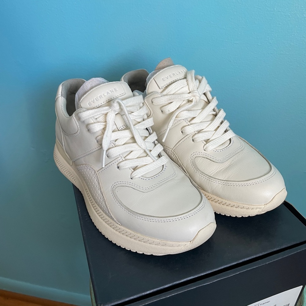 Everlane Women's White Leather Sneakers - Picture 2 of 6